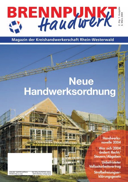 Neue Handwerksordnung - Kreishandwerkerschaft Rhein-Westerwald