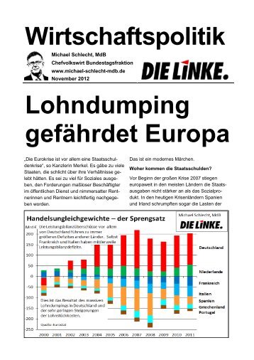 Wirtschaftspolitik Lohndumping gefährdet Europa - Die Linke