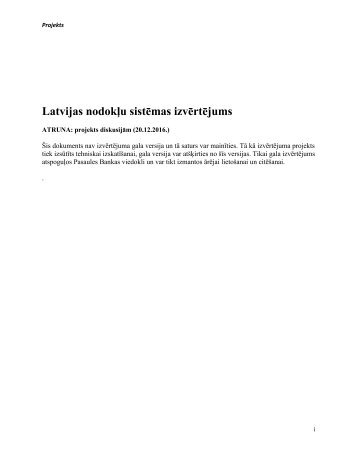 Latvijas nodokļu sistēmas izvērtējums