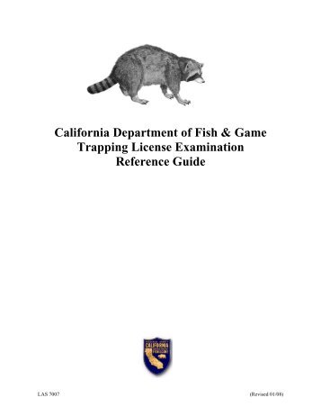 California Department of Fish & Game Trapping License ...