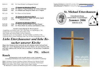 Liebe Etterzhausener und liebe Be- sucher unserer Kirche