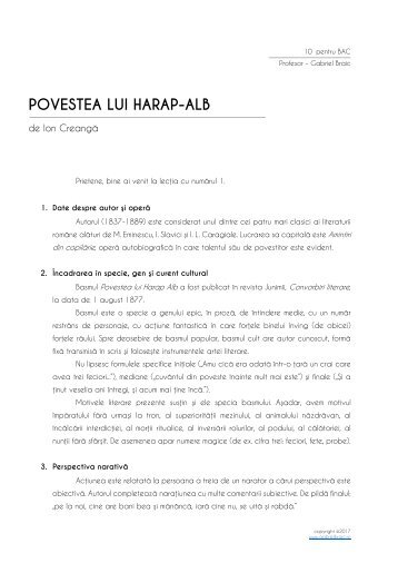 Povestea lui Harap Alb de Ion Creangă - comentariu G.B.