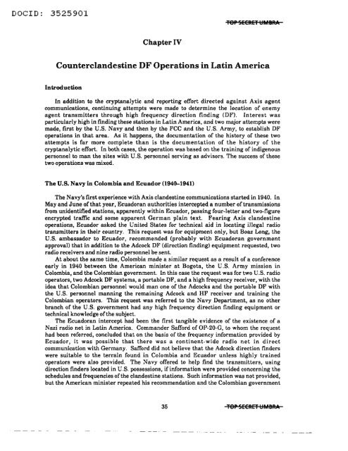 German Clandestine Activities in South America in World War II