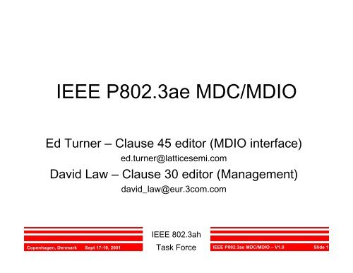 IEEE P802.3ae MDC/MDIO