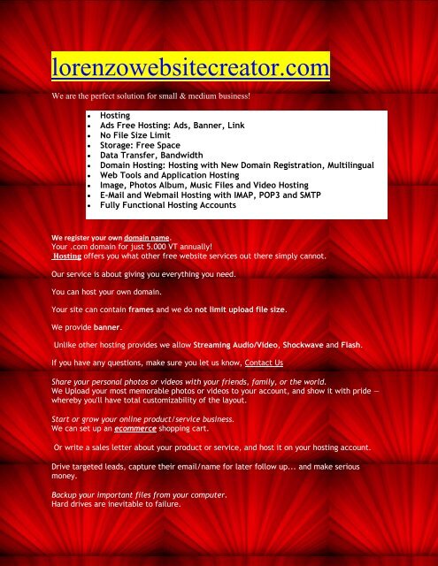 Lorenzo Website Creator