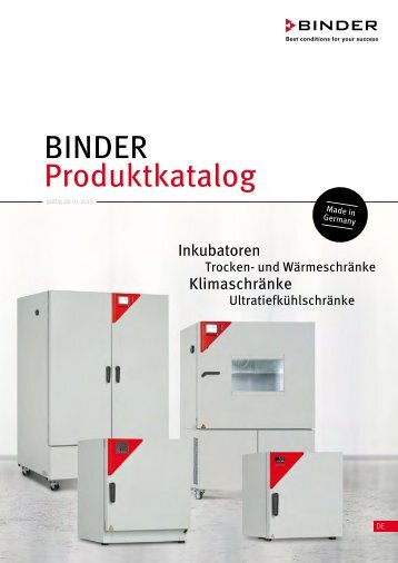 Binder-Katalog: Simulationsschränke für alle Umstände
