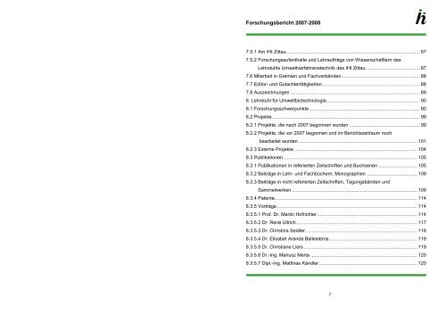 Forschungsbericht 2007-2008 - IHI Zittau