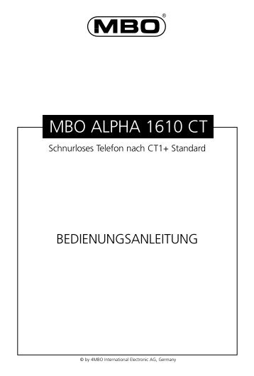 MBO ALPHA 1610 CT - Schnurlostelefon.de