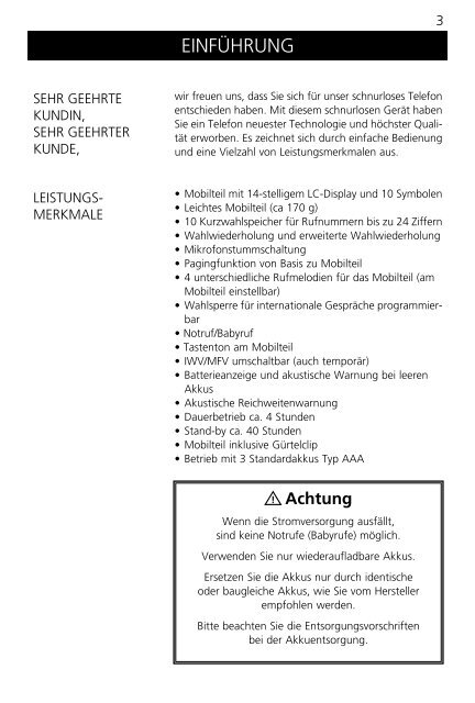 MBO ALPHA 1610 CT - Schnurlostelefon.de