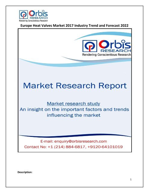 Europe Heat Valves Market 2017 Industry Trend and Forecast 2022