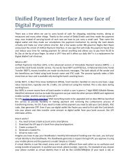 Unified Payment Interface A new face of Digital Payment