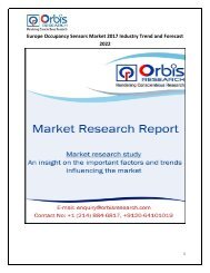 Europe Occupancy Sensors Market 2017 Industry Trend and Forecast 2022