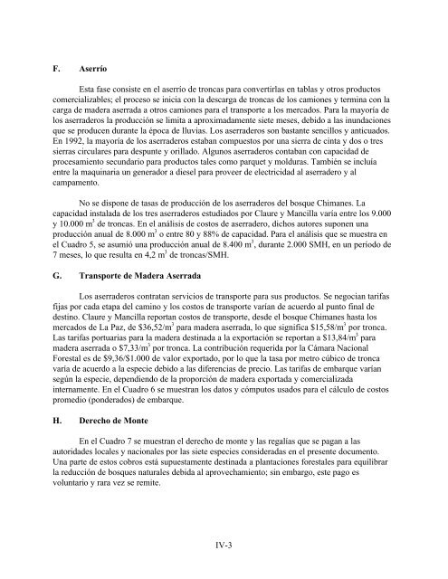 estudio de caso del bosque chimanes