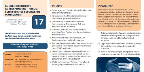 Offenes Seminarangebot 2017