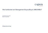 Wie funktioniert ein Management Buyout/Buyin (MBO/MBI)?