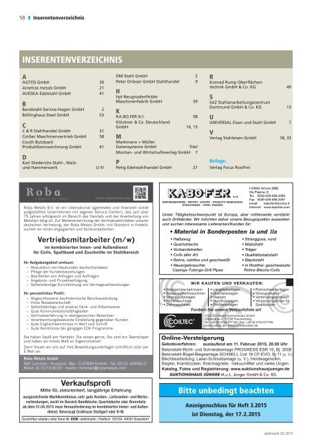 stahlmarkt 2.2015 (Februar)