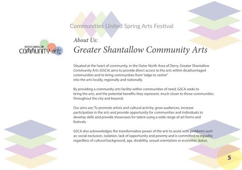 COMMUNITIES UNITED SPRING FESTIVAL BROCHURE PRINT