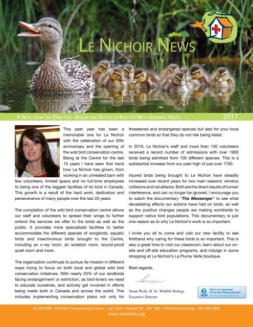 Le Nichoir News