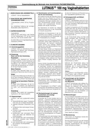 LUTINUS® 100 mg Vaginaltabletten - IVF-Saar