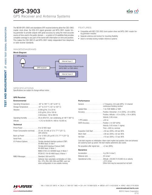 GPS-3903 - Harris Broadcast Communications - Harris Corporation