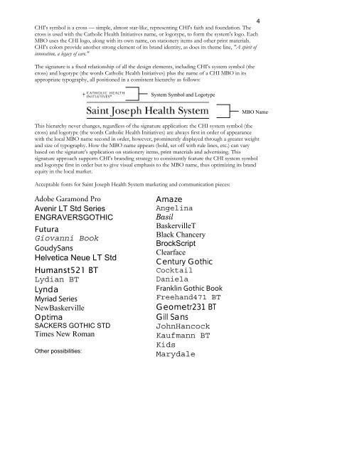 Saint Joseph Health System Corporate Identity and Graphic ...