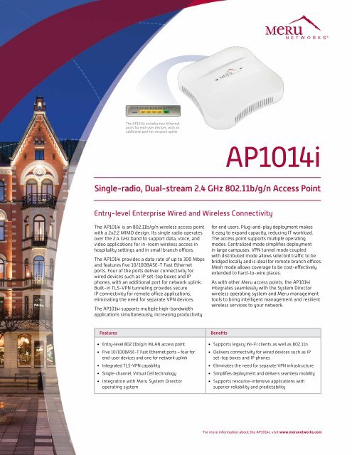 Meru AP1014i 802.11n Wireless  Access Point for ... - Meru Networks