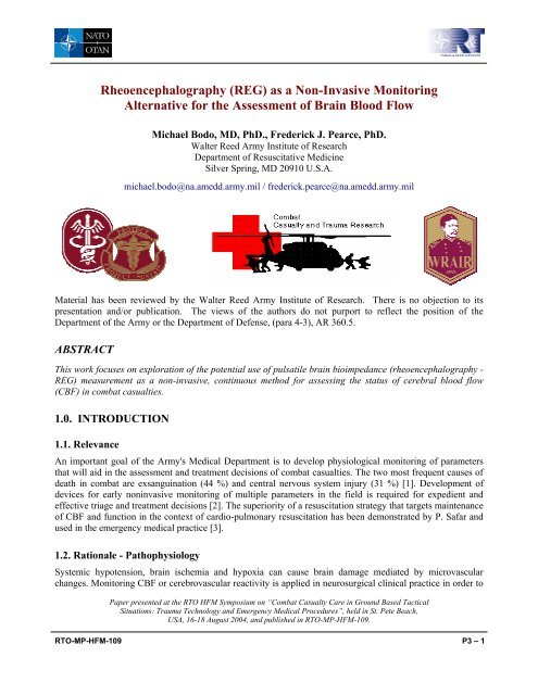 Rheoencephalography (REG) as a Non-Invasive Monitoring ...