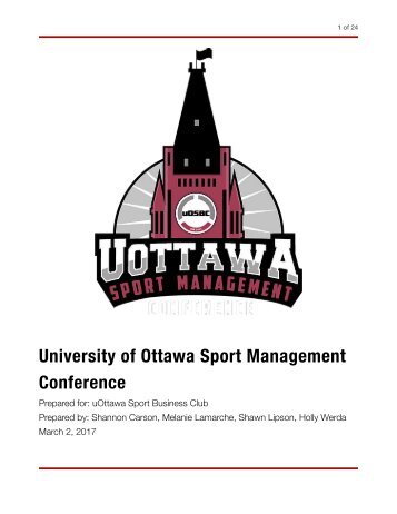 uOSBC RFP- Sport Management Conference Bid Book 