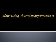 How Using Your Memory Protects It