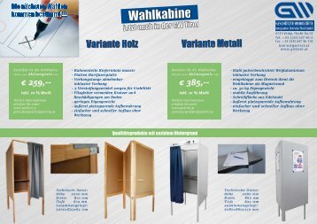 Wahlkabine aus Holz und Metall