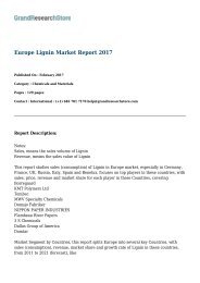 Europe Lignin Market Report 2017