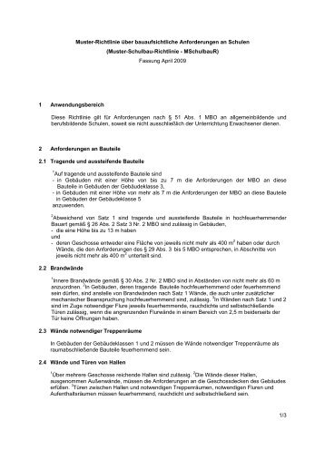 Muster-Schulbau-Richtlinie - MSchulbauR