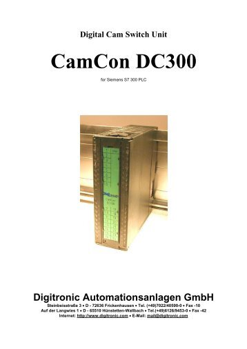 Digital Cam Switch Unit CamCon DC300 - Digitronic GmbH