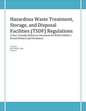 Hazardous Waste Treatment, Storage, and Disposal Facilities (TSDF ...