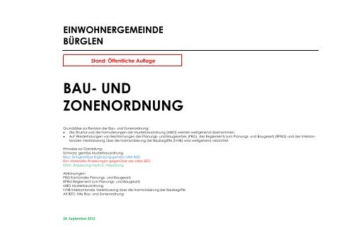 BAU- UND ZONENORDNUNG - Gemeinde Bürglen