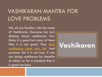 Vashikaran Mantra for Love Problems