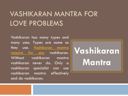 Vashikaran Mantra for Love Problems