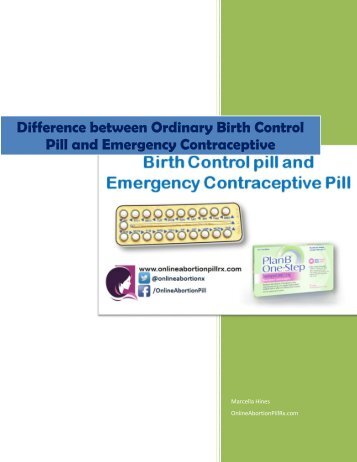 Difference Between Ordinary Birth Control Pill and Emergency Contraceptive