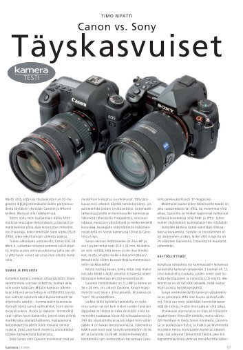 Täyskasvuiset: Canon EOS 5D MK II ja Sony Alpha ... - Kamera-lehti