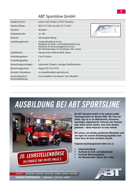 Info-Katalog Lehrstellenbörse 2017