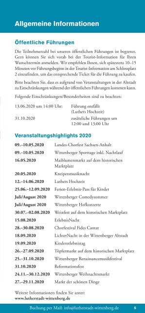 Stadtfuehrungsbroschüre 2019 Lutherstadt Wittenberg