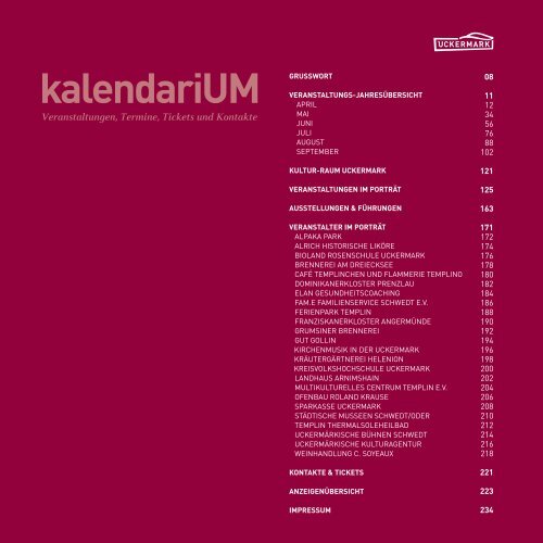 kalendariUM April bis September 2017