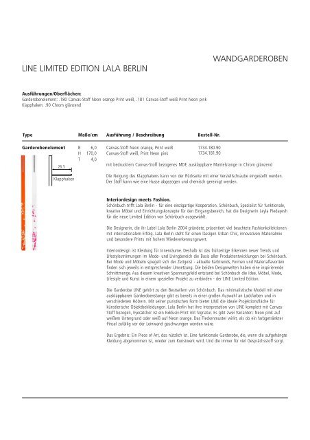 WANDGARDEROBEN LINE - Schönbuch