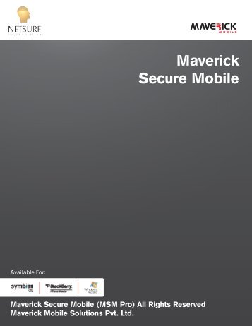 MSM PRO Product Note Symbian - Maverick Mobile