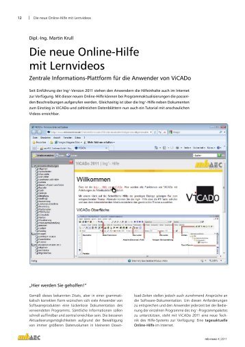 Die neue Online-Hilfe mit Lernvideos - mb AEC Software GmbH