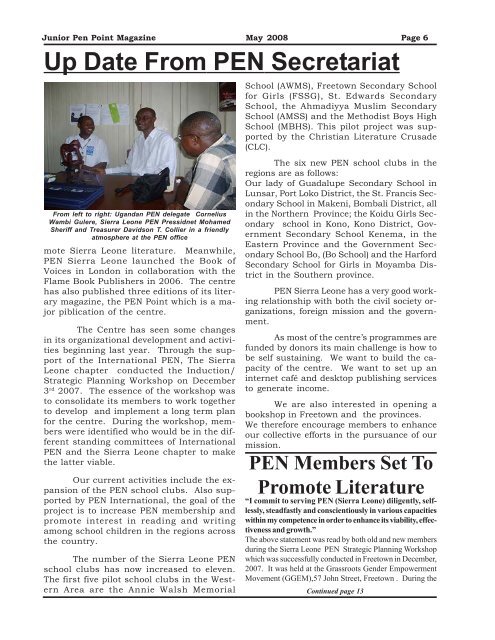 Sierra Leone Junior PENPoint Magazine - Pen International