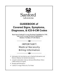 GUIDEBOOK of Covered Signs, Symptoms ... - Sanford Laboratories