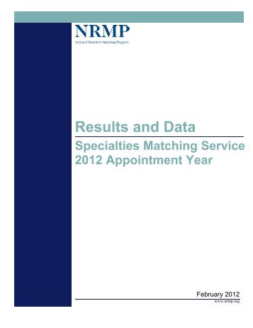 Results and Data: Specialties Matching Service, 2012 Appointment