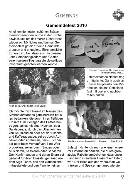 Ökumenischer Gemeindebrief Advent 2010 - Evangelische ...