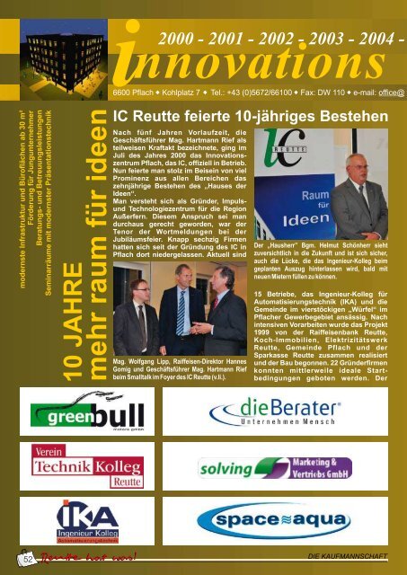 Reuttener November 2010 - Kaufmannschaft Reutte
